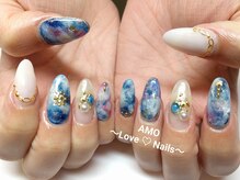 アモ ラブネイルズ(AMO Love nails)/ギャラクシー大理石