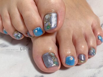 ネイルアトリエルカ(nail atelier LUCA)/M-471 大人シェルミラーネイル