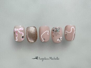 アンジェリカミッシェル 東京ミッドタウン日比谷店/フルオーダーコースリボンネイル