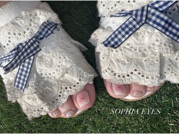 ソフィアアイズ 倉敷店(SOPHIAEYES)/フット チークリボンネイル