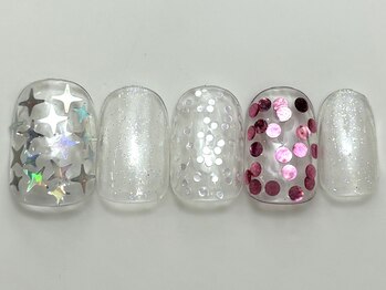 ネイルメゾン 天神店(NAIL MAISON)/ホロラメピンククリア¥4550