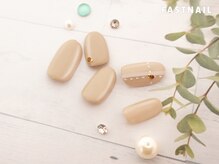 ファストネイル 立川店(FAST NAIL)/ベージュ×チェックネイル