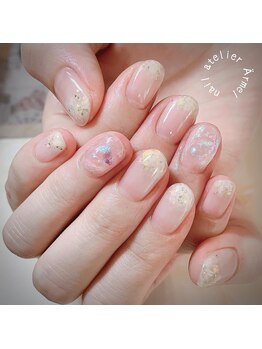 ネイルアトリエ エルメル(nail atelier Armel)/涼しげなニュアンスネイル