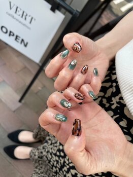 レオパード×マグネットネイル