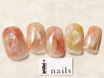 アイ ネイルズ 天神店(I nails)/もやもやちゅるんオレンジ¥6500