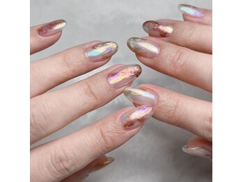 ビューティマーケット アングゥ(BEAUTY MARKET ungu)/インク×ミラーネイル