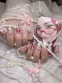 ベルグローアルファネイル(BELLE GROW ALPHA NAIL)&nbsp;パーツを使ったデザインネイル