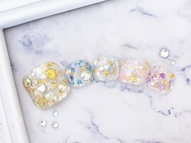 シェル埋め尽くしネイル￥8000