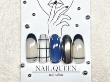 ネイルクイーン(Nail Queen)/黒フレンチラインネイル♪￥9900