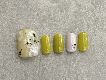 カラネイル 南森町店(calla nail)/春色フットネイル