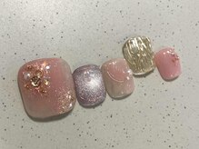 アイネイルズ 池袋店(I-nails)/ピンクオーロラフットネイル