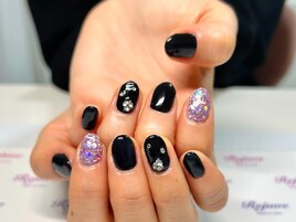 黒とラメピンクでオシャレ☆