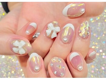ミイネイル(Me nail)/#フレンチ ＃リボンネイル