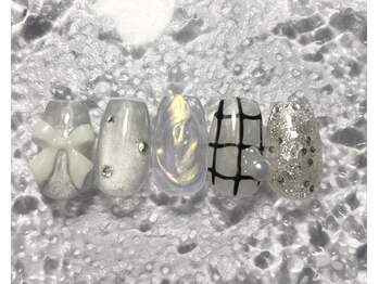 ミュウネイル(miu_nail)/ニュアンス×リボン