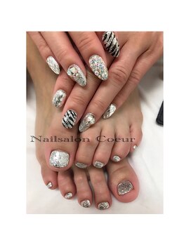 ネイルサロン クール(Nailsalon Coeur)/シルバーネイル ギラギラ