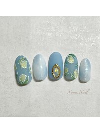 くすみブルーネイル