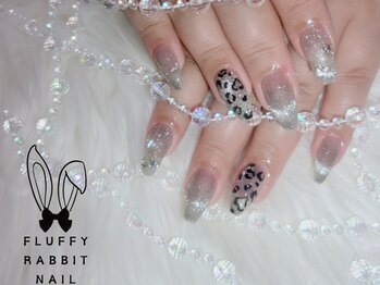 フラッフィーラビットネイル(fluffy rabbit nail)/定額ネイル ヒョウ柄 マグネット