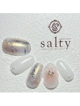ネイルアンドアイラッシュサロン ソルティ 寺田町(salty)/ぷっくりフラワーネイル