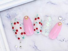 ネイルサロンフォーユー(for u)/さくらんぼフルーツ柄￥6980