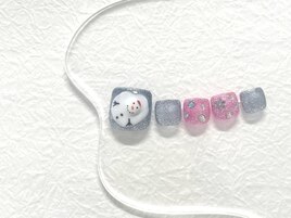 雪だるまネイル