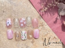 エヌズネイル 三鷹駅前北口店(n’s nail)/ちゅるん花design 定額8600/9600