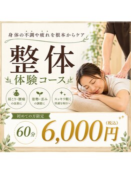 からだケアほぐせる 大和南口駅前店の写真/猫背・反り腰・О脚・X脚・体の歪みを改善して、ツラくならない体づくり!
整体コースで根本改善!