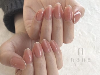ナナ 白金高輪(nana)/細フレンチ ピンクネイル