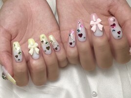 pink×yellow×ribbon×kirakira