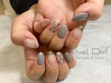ネイルドール(Nail Doll)/大理石調×グレー