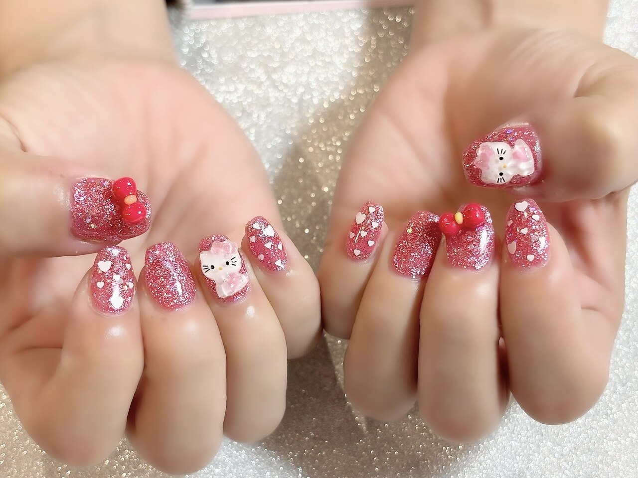 キティちゃんネイル:PG010738234|キャッツアイ東京 新宿店 キティちゃんネイル:PG010738234|キャッツアイ東京 新宿店