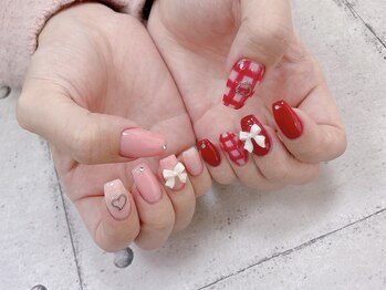 ネイル ビューティーマジック 葛西本店/チェック柄ネイル