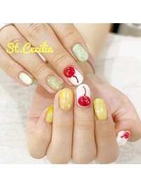 クリームソーダネイル