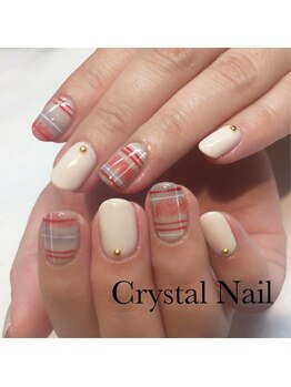 クリスタルネイル ボンベルタ橘店(CRYSTAL NAIL)/チェックネイル