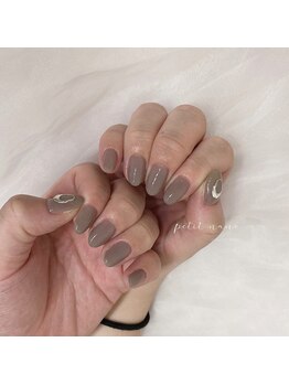 プチナノ(petitnano)/ワンカラーもやもや塗りネイル