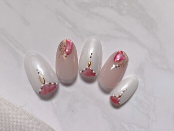 ルームヘアネイル 曙橋店(Room hair nail)/ピンク×エスニックネイル