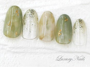 ラグジュアリーネイルズ カワグチ(Luxury Nails Kawaguchi)/ニュアンス*グリーン
