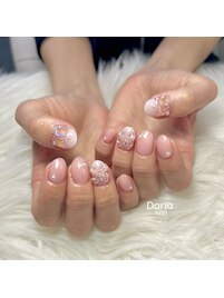 ショートネイルも◎リボンネイル