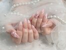 チップ長さだし/フレンチ/3D花