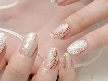 オトナネイル(otona nail)の写真/【一生に一度の大切なブライダルシーンに】ドレスはもちろん和装アートも＊爪をより美しく魅せる美爪ケア付