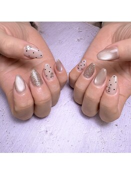 エムズネイル(M’s NAIL)/ドット柄デザイン☆
