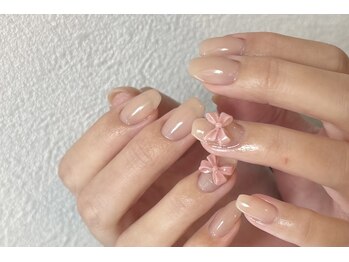 ミニュイ(nail minuit)/ワンカラー+パーツ