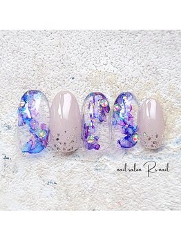 ネイル サロン アールズ ネイル(R's nail)/紫陽花ネイル￥7500