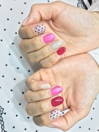 ドット×ピンク