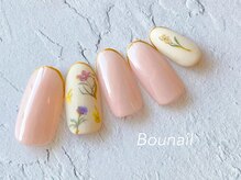ネイルアンドアイラッシュ ボネール 銀座店(lash Bounail)/フラワー　花 マット メタリック
