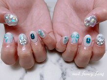 ネイル ファンシーファング(nail_fancy_fang)/水色キラキラネイル