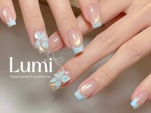 ルミネイル 池袋東口サンシャイン店(Lumi Nail)/ブルーフラワーフレンチ