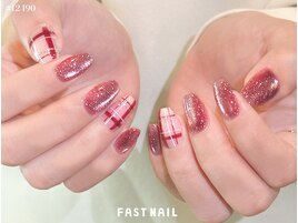 ボルドーラメ×リボンネイル