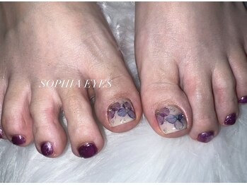 ソフィアアイズ 倉敷店(SOPHIAEYES)/フット 紫陽花ネイル