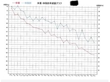 リンドール(RinDoll)/３ヵ月の体重と体脂肪率の推移
