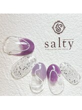 ネイルアンドアイラッシュサロン ソルティ 寺田町(salty)/変形フレンチ